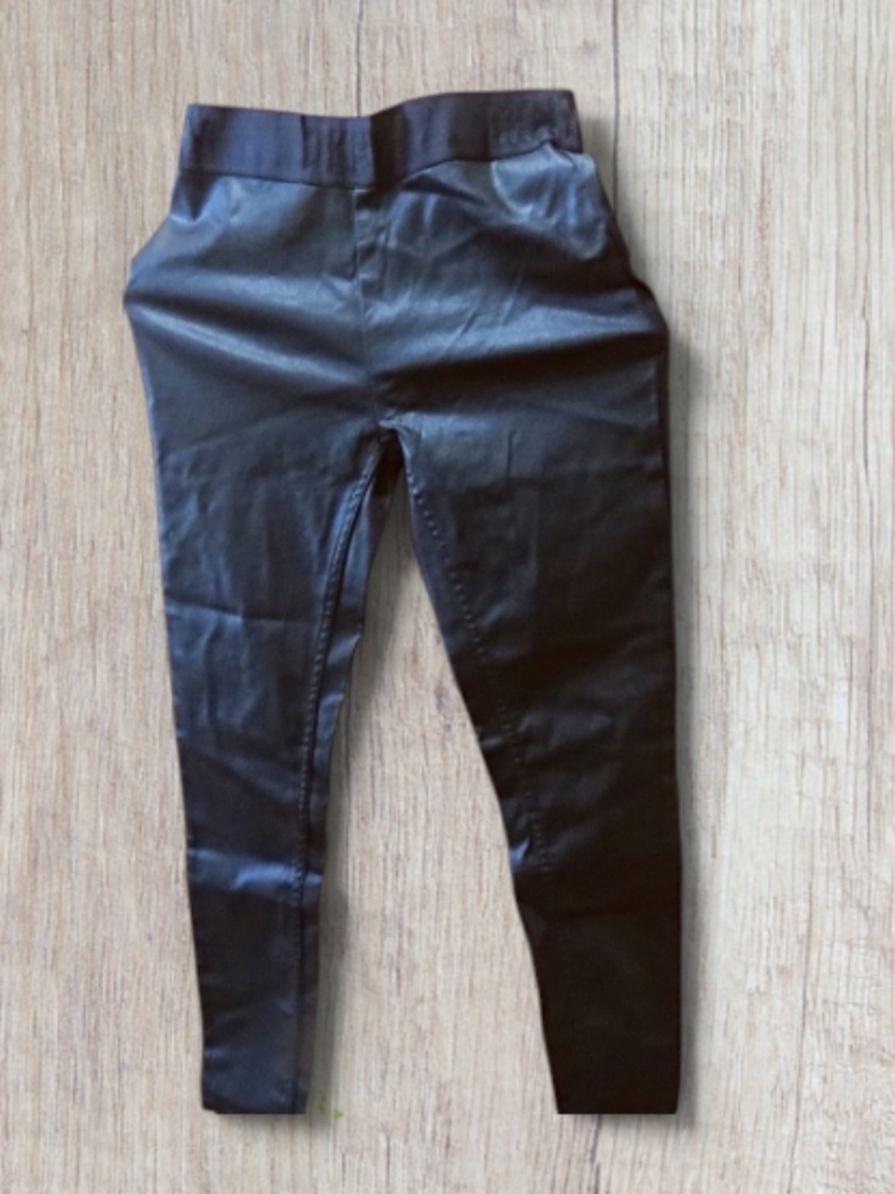 DKNY Women's Black Stretch Waist Faux Leather Leggings Pants Small